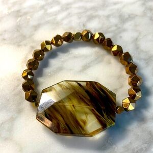 Fire 🔥 agate & bronze hematite bracelet
